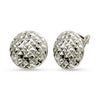 925 Sterling Silver Medium Classic Diamond-Cut Half-Round Omega Clip-On Earrings for Women Teen