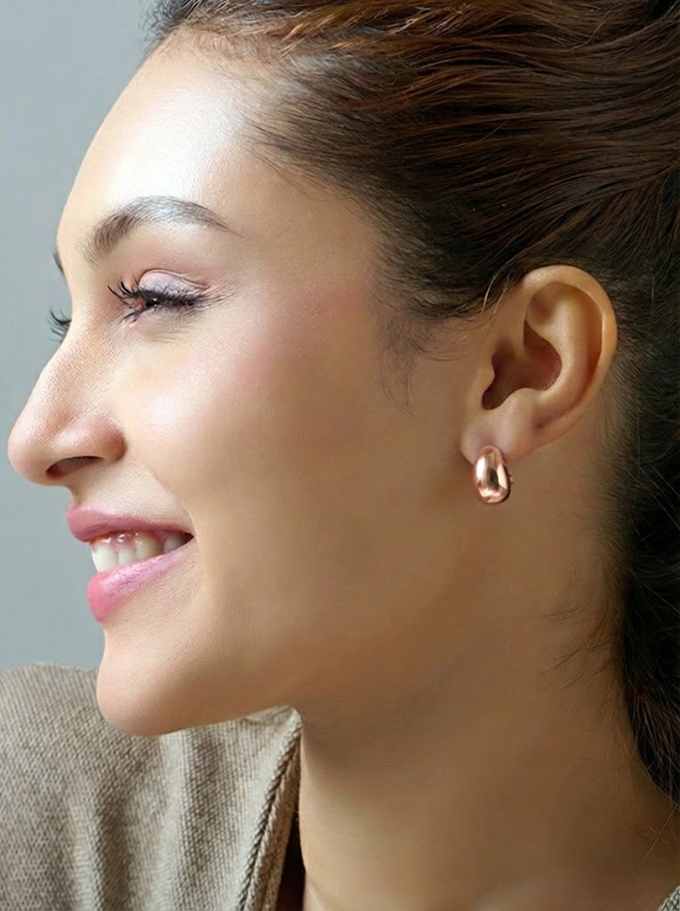 925 Sterling Silver Jewellery | 14K Rose-Gold Plated Inaaya Earrings 16MM | acpl-ecom.myshopify.com