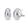925 Sterling Silver Omega Clip Earrings for Women 16 MM