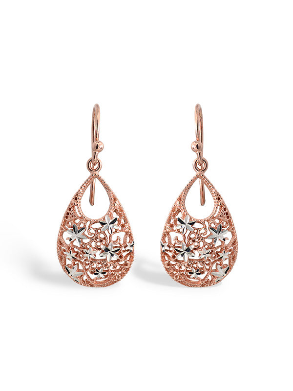 Rose Gold Turkish Teardrop Earrings