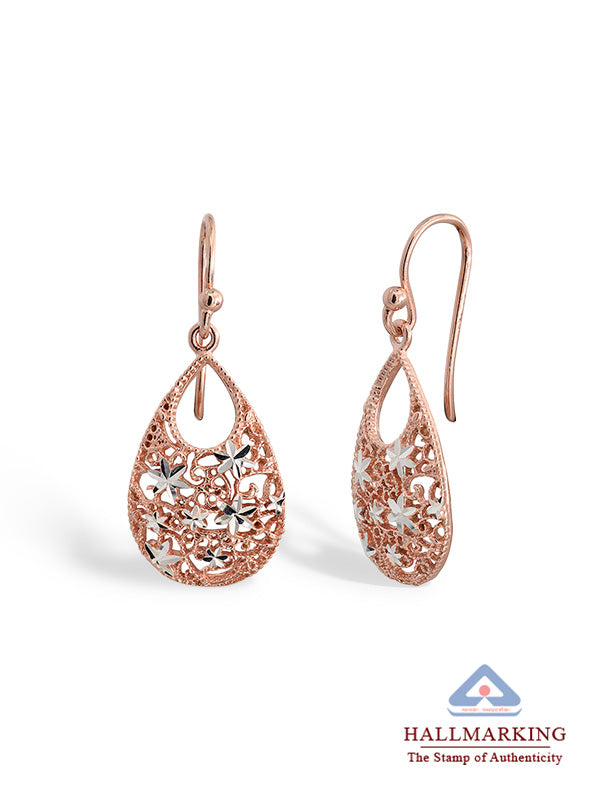 Rose Gold Turkish Teardrop Earrings