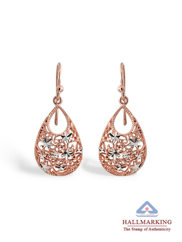 Rose Gold Turkish Teardrop Earrings