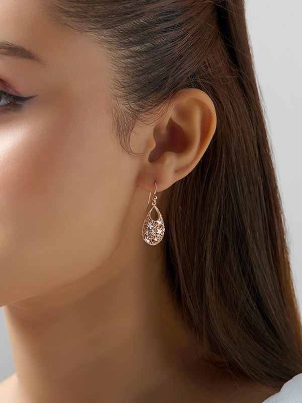 Rose Gold Turkish Teardrop Earrings