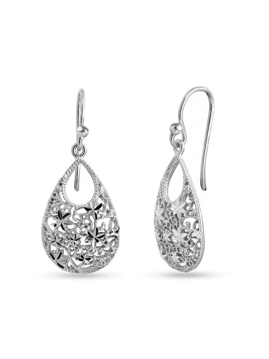 Silver Wire Dangle Earrings