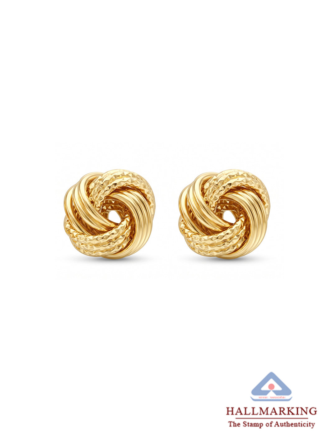 Flash Gold Push Back Stud Earrings