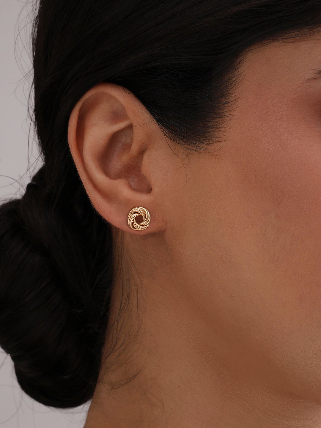 Flash Gold Push Back Stud Earrings