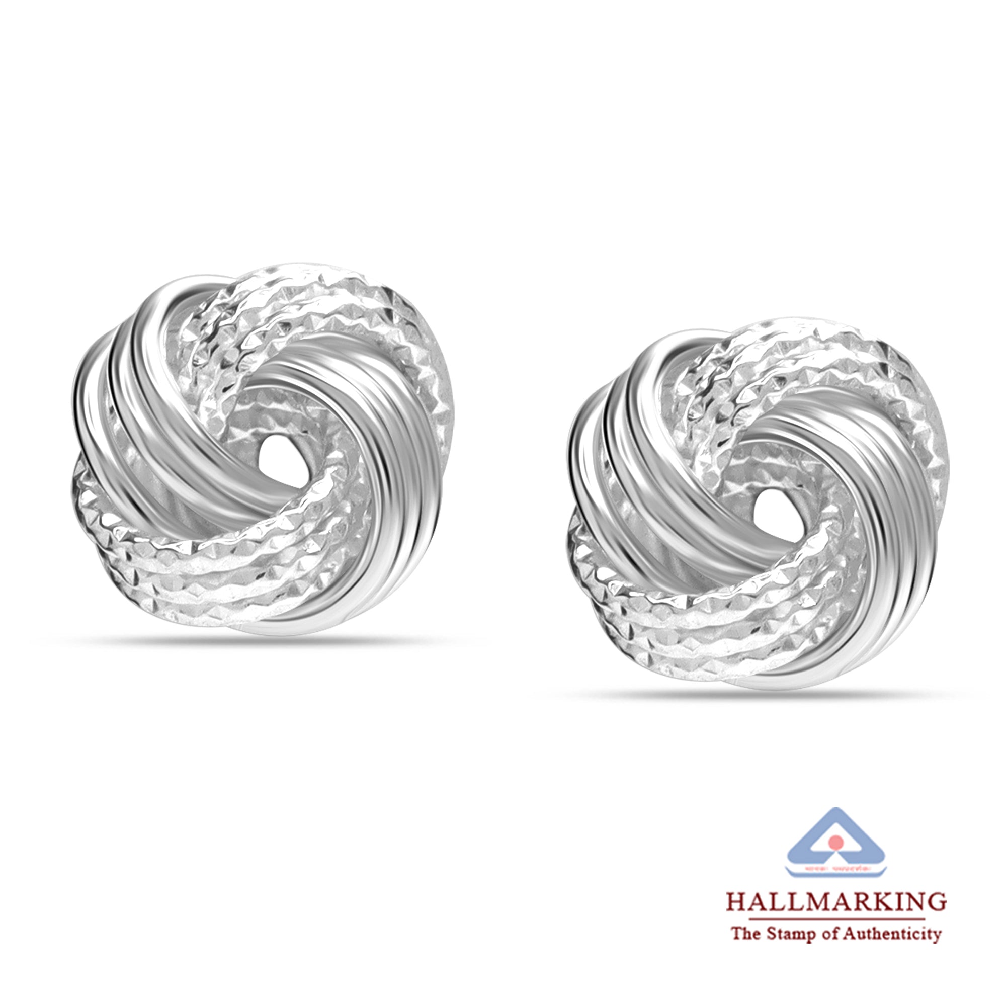 Silver Push Back Stud Earrings