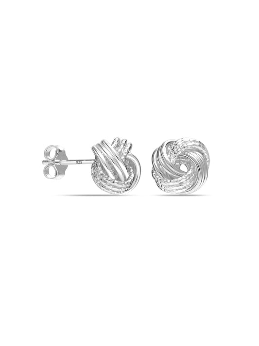 Silver Push Back Stud Earrings