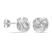 Silver Push Back Stud Earrings