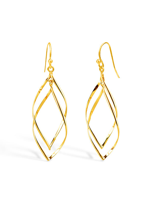 925 Sterling Silver Jewellery | 14K Gold-Plated Twistella Drop Earrings | acpl-ecom.myshopify.com