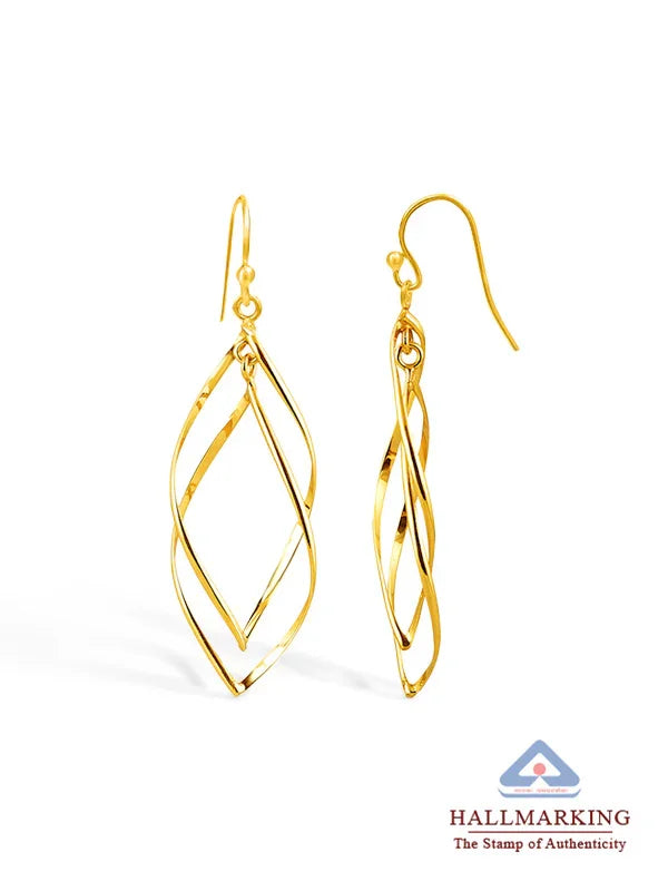 925 Sterling Silver Jewellery | 14K Gold-Plated Twistella Drop Earrings | acpl-ecom.myshopify.com