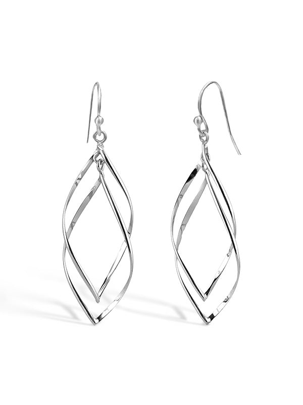 Double Twisted Marquise Loop Earrings