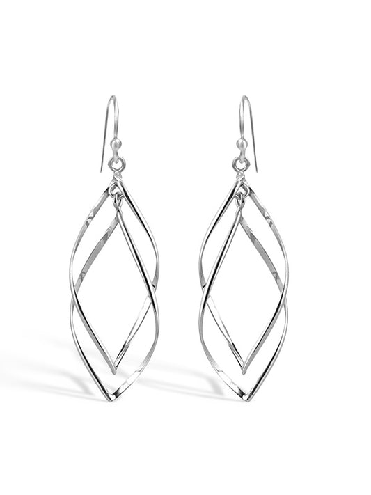 Double Twisted Marquise Loop Earrings