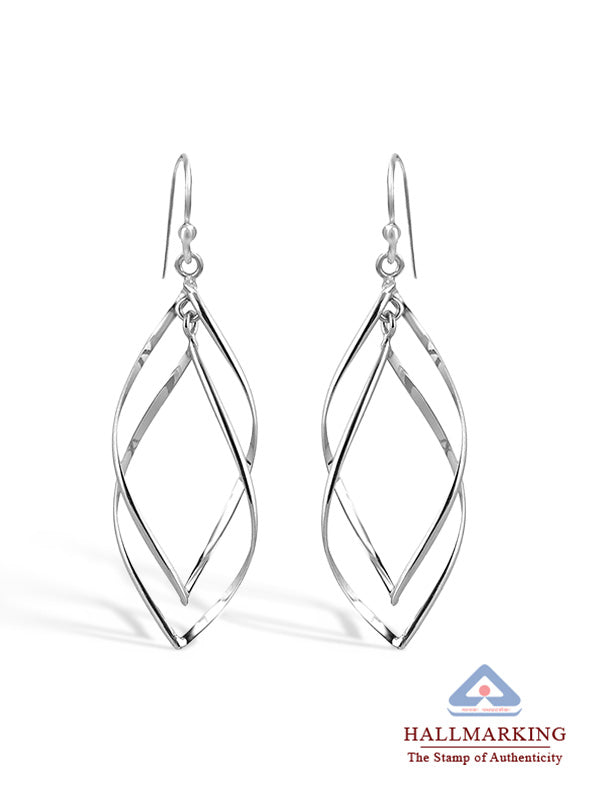 Double Twisted Marquise Loop Earrings