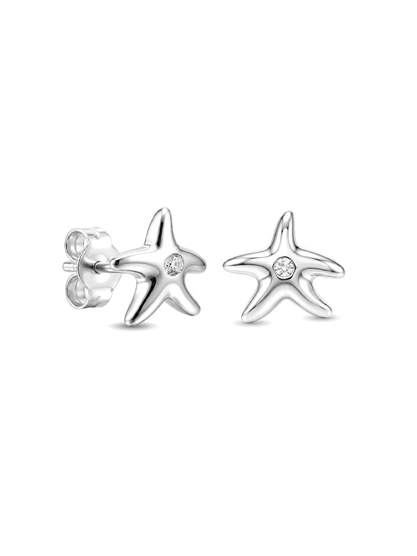 Silver Starfish Stud Earrings