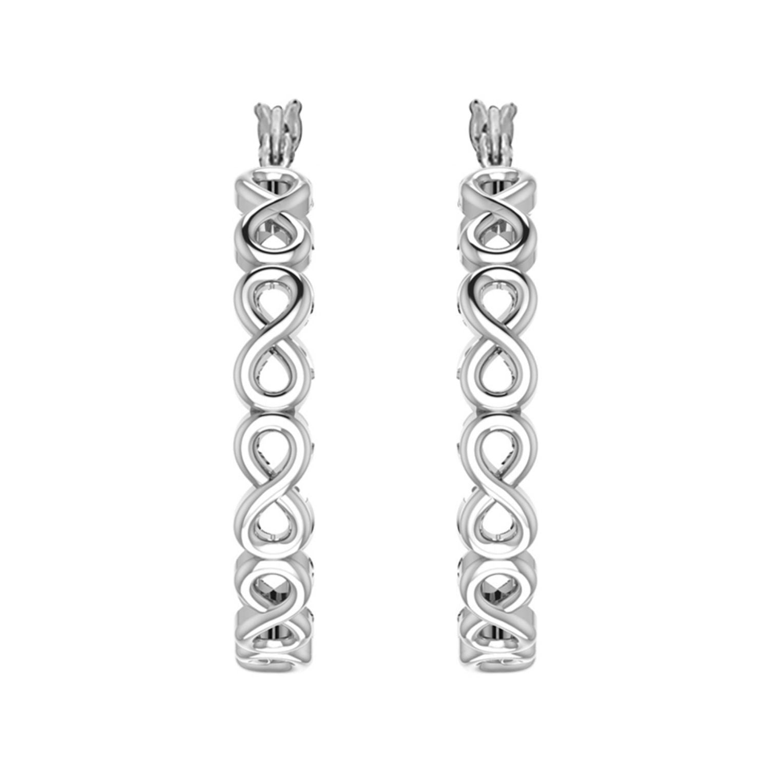 925 Sterling Silver Infinity Love Hoop Earrings for Women