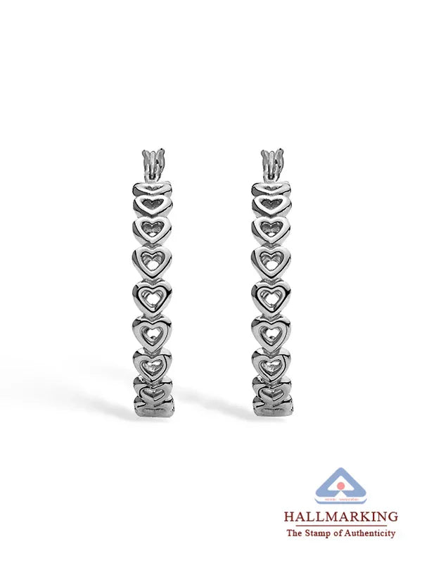 Rhodium-Plated True Love Hoops