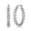 925 Sterling Silver Valentines Day Heart Love Hoop Earrings for Women