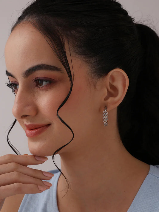 Rhodium-Plated True Love Hoops