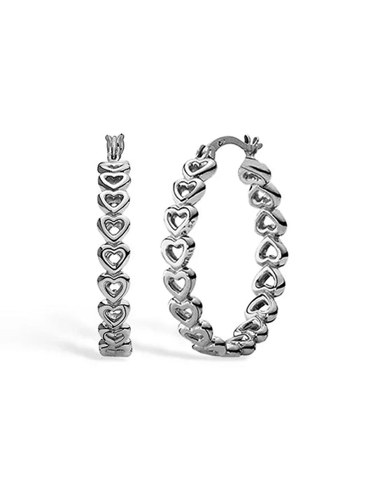 Rhodium-Plated True Love Hoops