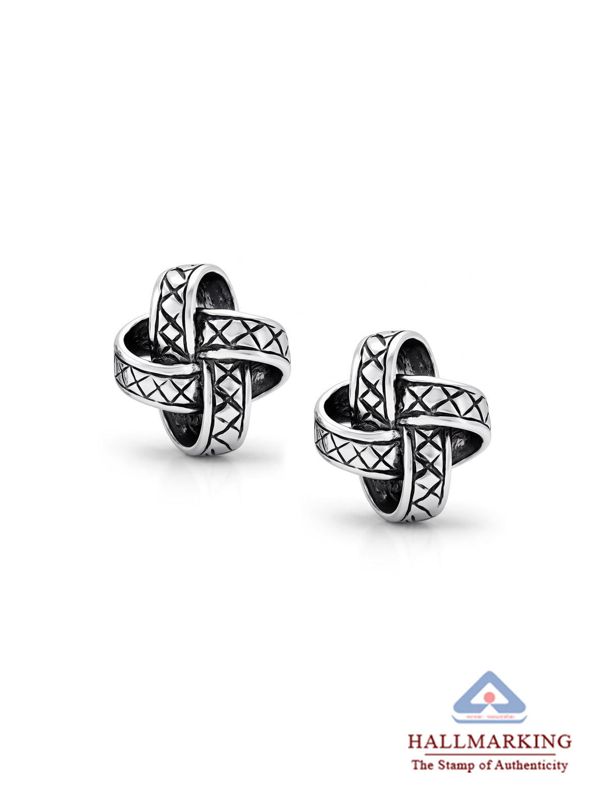 Crosshatch Knot Stud Earrings