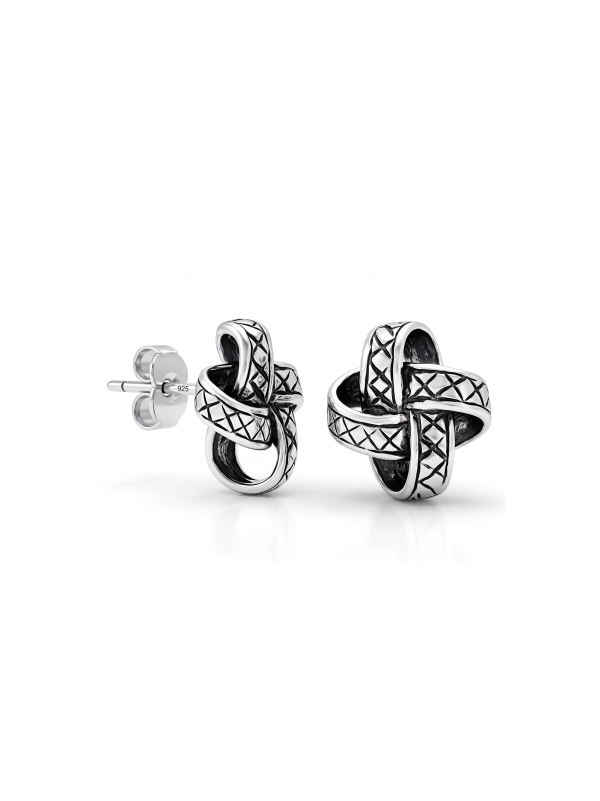Crosshatch Knot Stud Earrings