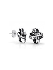 Crosshatch Knot Stud Earrings