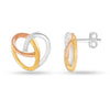 925 Sterling Silver Three-Tone Heart Shape Celtic Knot Stud Earrings for Women