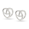 925 Sterling Silver Heart Rhodium Celtic-Knot Stud Earrings for Women Girls