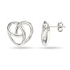 925 Sterling Silver Heart Rhodium Celtic-Knot Stud Earrings for Women Girls