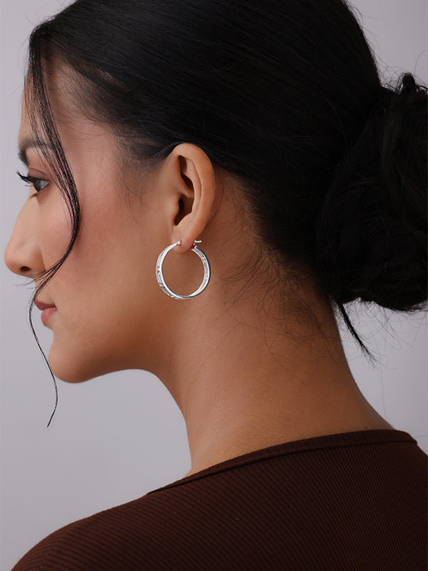 Greek Wall Pattern Hoops 30mm