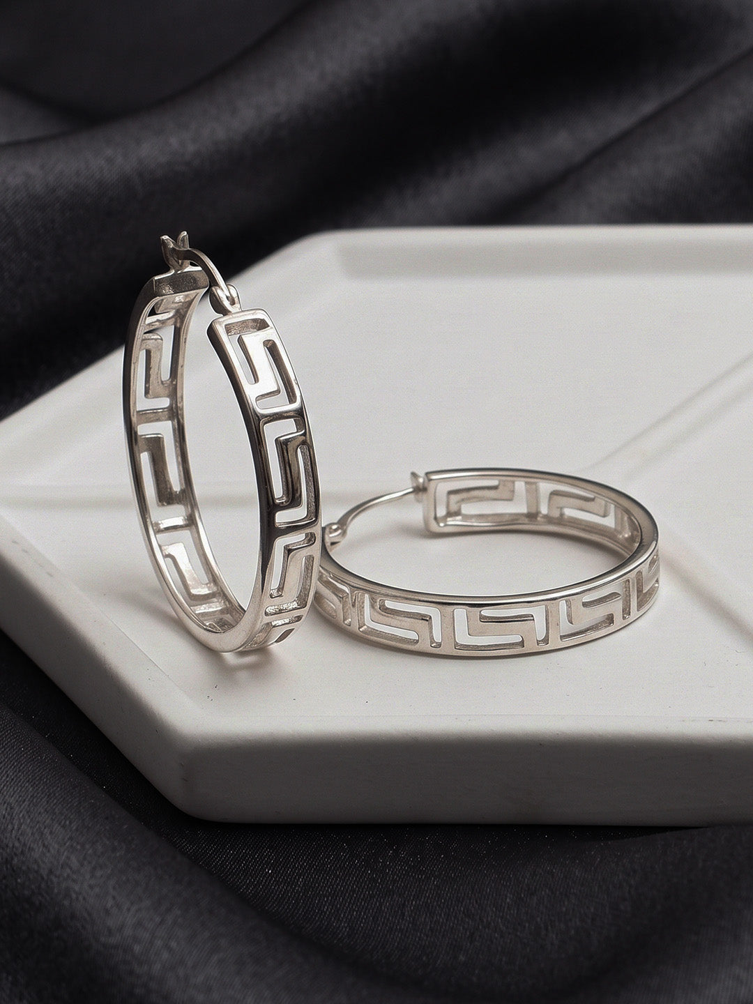 Greek Wall Pattern Hoops