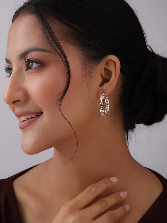 Greek Wall Pattern Hoops