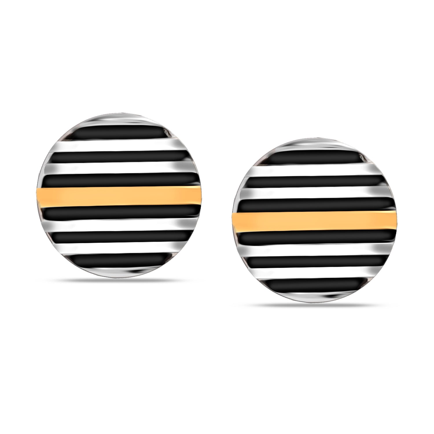 Dual Tone Men's Stud Earring