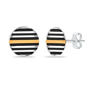 Dual Tone Men's Stud Earring