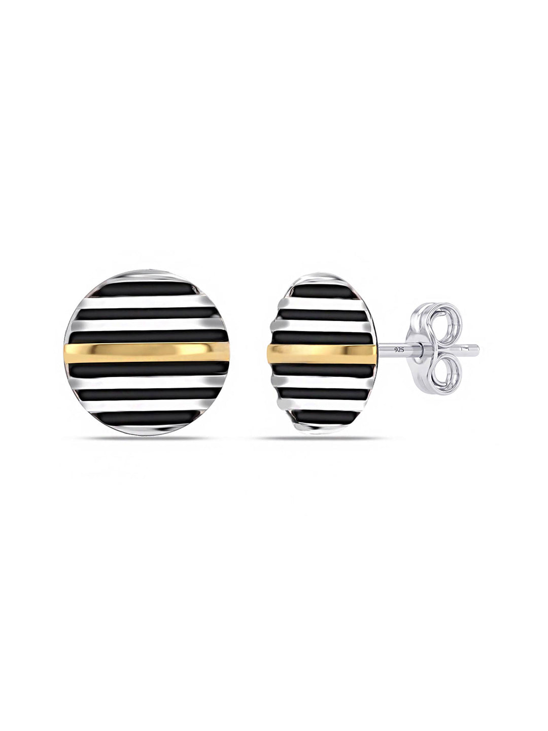 Dual Tone Men's Stud Earring