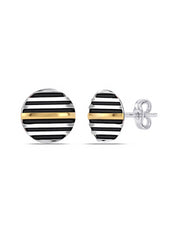 Dual Tone Men's Stud Earring