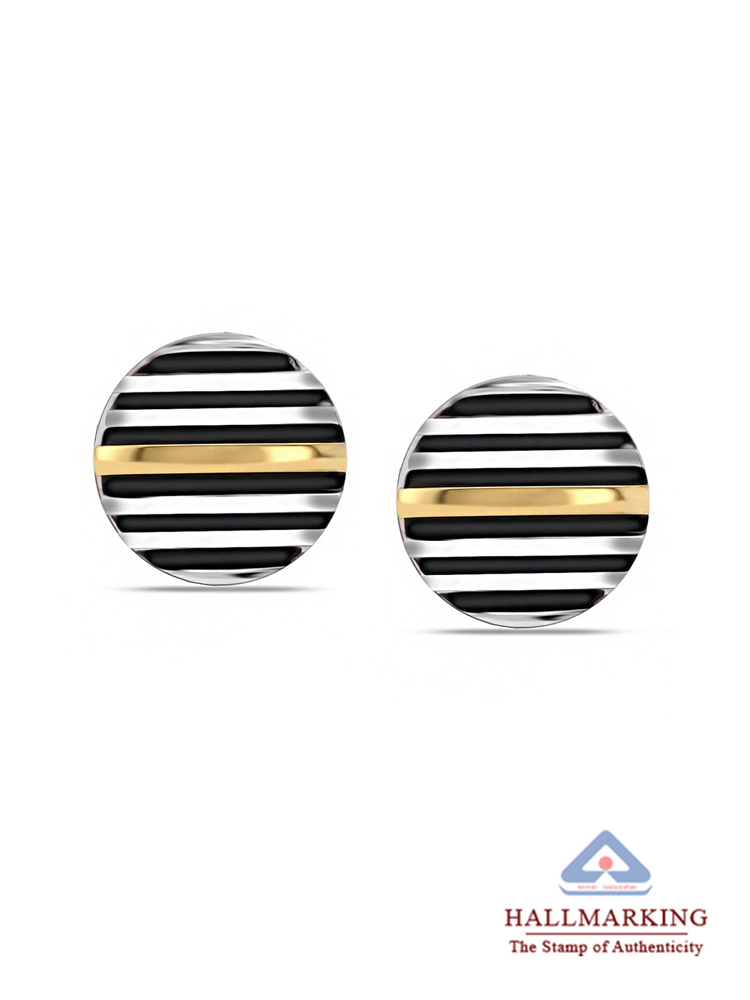 Dual Tone Men's Stud Earring