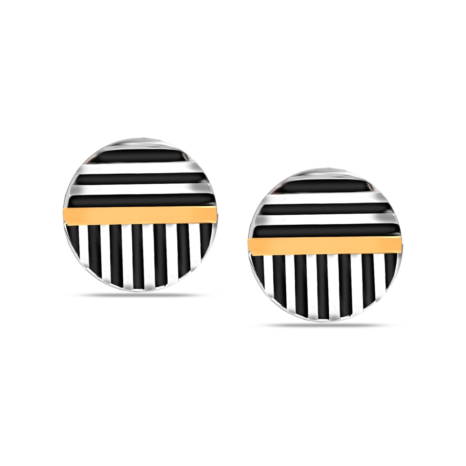 Dual Tone Men's Stud Earring