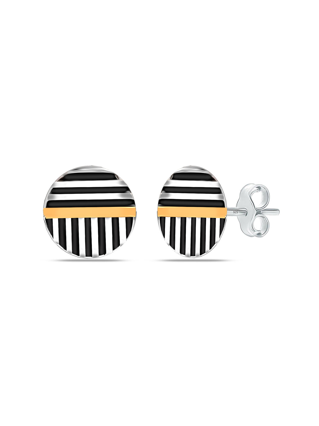 Dual Tone Fusion Stud Earrings