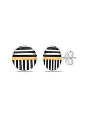 Dual Tone Fusion Stud Earrings