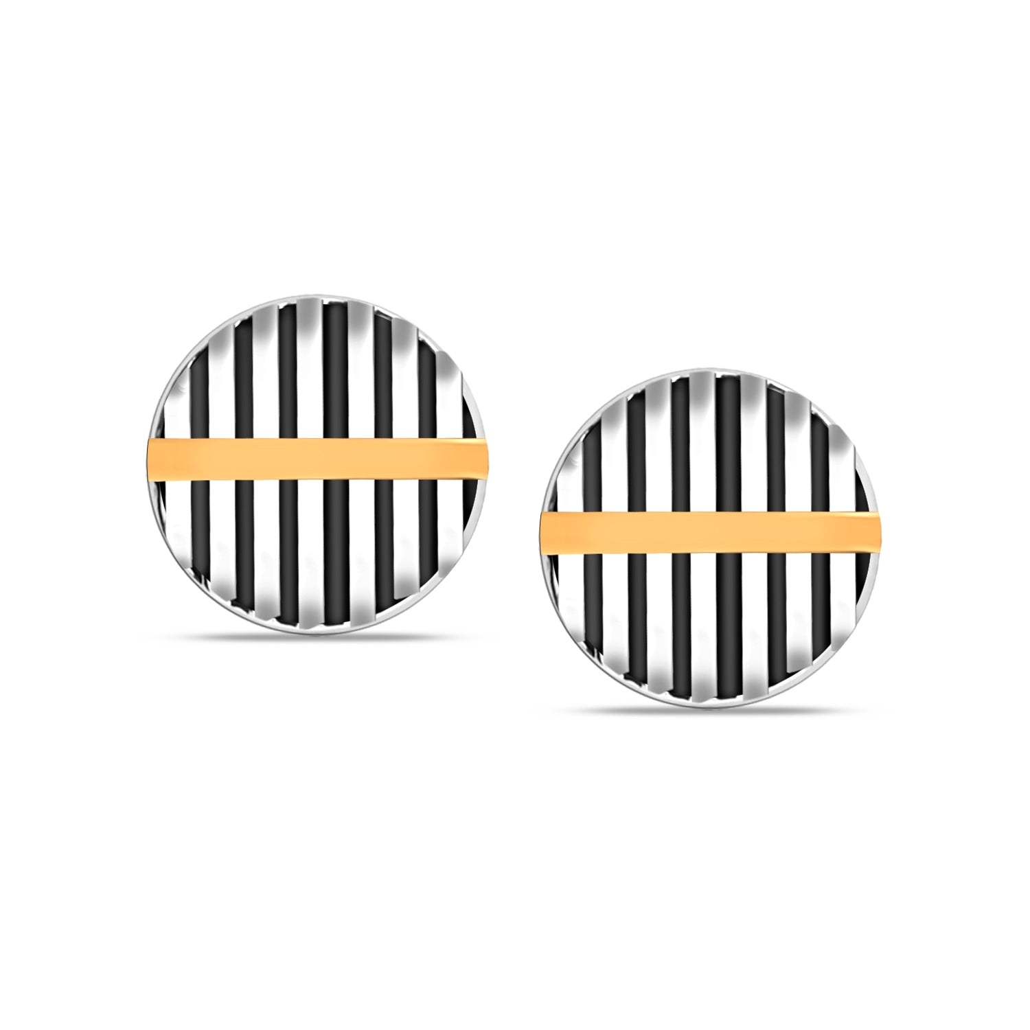 Dual Tone Men's Stud Earring