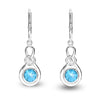 925 Sterling Sliver Birthstone Earrings for Women (6 MM Blue Topaz)