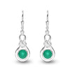 925 Sterling Sliver Birthstone Earrings for Teen Women (6 MM Green Emerald)
