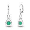 925 Sterling Sliver Birthstone Earrings for Teen Women (6 MM Green Emerald)