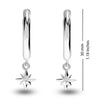 925 Sterling Silver 0.01 Carat Diamond Star Hoop Earrings for Teen Women