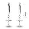925 Sterling Silver 0.02 Carat Diamond Cross Hoop Earrings for Teen Women