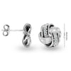 925 Sterling Silver 0.06 Carat Diamond Love Knot Stud Earrings for Teen Women