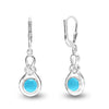 925 Sterling Sliver Birthstone Earrings Teen Women (6 MM Turquoise)
