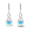 925 Sterling Sliver Birthstone Earrings Teen Women (6 MM Turquoise)
